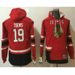 Youth Chicago Blackhawks #19 Jonathan Toews NEW Red Stitched NHL Old Tim Hockey Hoodie