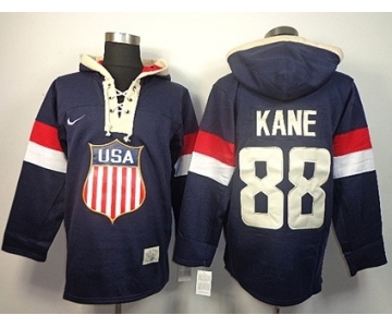 2014 Old Time Hockey Olympics USA #88 Patrick Kane Navy Blue Hoodie