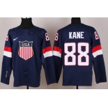 2014 Olympics USA #88 Patrick Kane Navy Blue Jersey