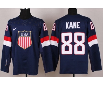2014 Olympics USA #88 Patrick Kane Navy Blue Jersey