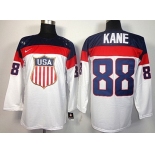 2014 Olympics USA #88 Patrick Kane White Jersey