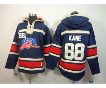 2014/15 Old Time Hockey Team USA #88 Patrick Kane Navy Blue Hoodie