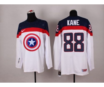 2015 Men's Team USA #88 Patrick Kane Captain America Fashion White Jersey