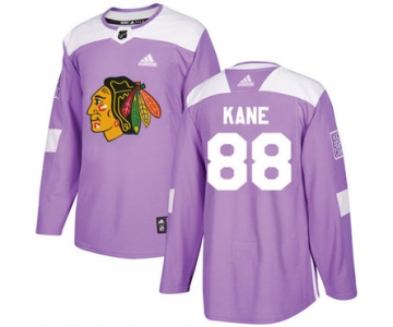 Adidas Blackhawks #88 Patrick Kane Purple Authentic Fights Cancer Stitched Youth NHL Jersey