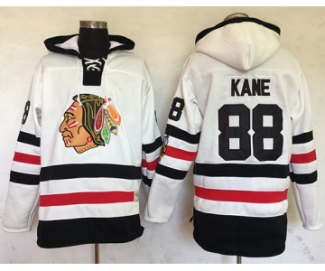 Blackhawks #88 Patrick Kane White Sawyer Hooded Sweatshirt 2017 Winter Classic Stitched NHL Jersey