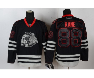 Chicago Blackhawks #88 Patrick Kane Black Ice Skulls Jersey
