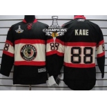Chicago Blackhawks #88 Patrick Kane Black Third Kids Jersey W/2015 Stanley Cup Champion Patch