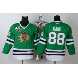 Chicago Blackhawks #88 Patrick Kane Green Kids Jersey W/2015 Stanley Cup Champion Patch
