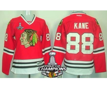 Chicago Blackhawks #88 Patrick Kane Red Womens Jersey W/2015 Stanley Cup Champion Patch