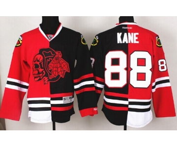 Chicago Blackhawks #88 Patrick Kane Red/Black Two Tone With Red Skulls Jersey