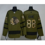 Men's Chicago Blackhawks #88 Patrick Kane Green Salute to Service 2017-2018 Hockey Stitched NHL Jersey