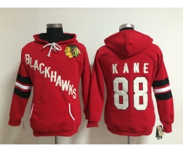 Old Time Hockey Chicago Blackhawks #88 Patrick Kane Red Womens Hoodie
