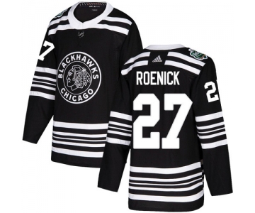 Adidas Blackhawks #27 Jeremy Roenick Black Authentic 2019 Winter Classic Stitched NHL Jersey