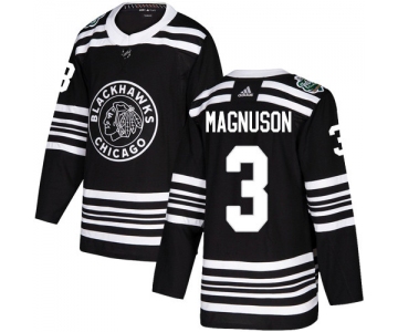 Adidas Blackhawks #3 Keith Magnuson Black Authentic 2019 Winter Classic Stitched NHL Jersey