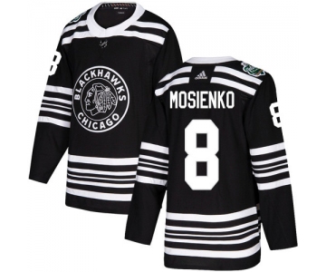 Adidas Blackhawks #8 Bill Mosienko Black Authentic 2019 Winter Classic Stitched NHL Jersey