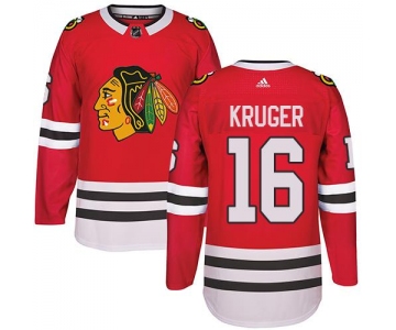 Adidas Chicago Blackhawks #16 Marcus Kruger Red Home Authentic Stitched NHL Jersey