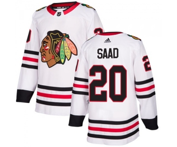 Adidas Chicago Blackhawks #20 Brandon Saad White Road Authentic Stitched NHL Jersey