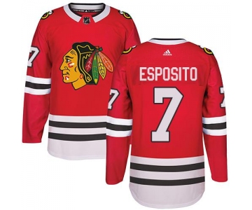 Adidas Chicago Blackhawks #7 Tony Esposito Red Home Authentic Stitched NHL Jersey