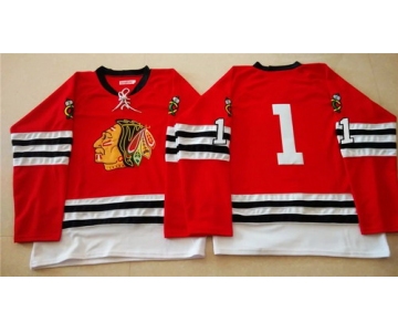 Chicago Blackhawks #1 Glenn Hall 1960-61 Red Vintage Jersey