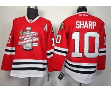 Chicago Blackhawks #10 Patrick Sharp 2013 Champions Commemorate Red Jersey