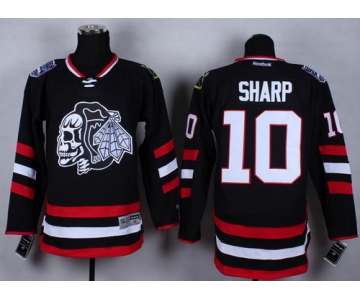 Chicago Blackhawks #10 Patrick Sharp 2014 Stadium Series Black With Black Skulls Jersey