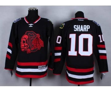 Chicago Blackhawks #10 Patrick Sharp 2014 Stadium Series Black With Red Skulls Jersey