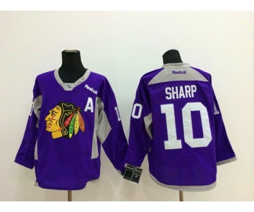 Chicago Blackhawks #10 Patrick Sharp 2014 Training Purple Jersey