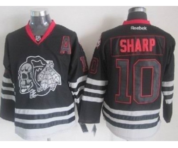 Chicago Blackhawks #10 Patrick Sharp Black Ice Skulls Jersey