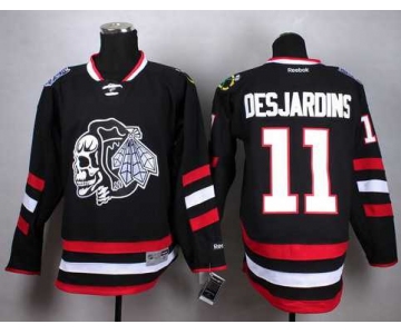 Chicago Blackhawks #11 Andrew Desjardins 2014 Stadium Series Black With Black Skulls Jersey