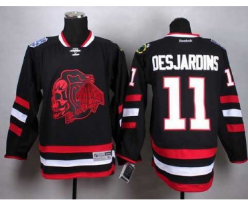 Chicago Blackhawks #11 Andrew Desjardins 2014 Stadium Series Black With Red Skulls Jersey