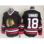 Chicago Blackhawks #18 Denis Savard Black CCM Vintage Throwback Jersey