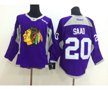 Chicago Blackhawks #20 Brandon Saad 2014 Training Purple Jersey