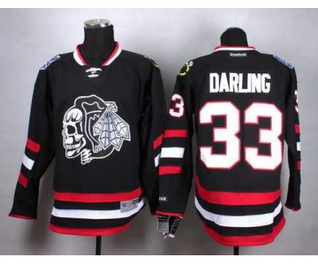 Chicago Blackhawks #33 Scott Darling 2014 Stadium Series Black With Black Skulls Jersey