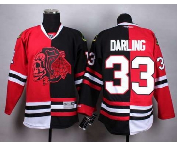 Chicago Blackhawks #33 Scott Darling Red Black Two Tone With Red Skulls Jersey