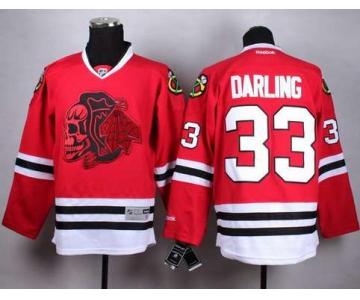 Chicago Blackhawks #33 Scott Darling Red With Red Skulls Jersey