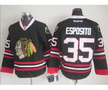 Chicago Blackhawks #35 Tony Esposito Black Jersey