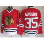 Chicago Blackhawks #35 Tony Esposito Red Throwback CCM Jersey