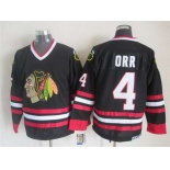 Chicago Blackhawks #4 Bobby Orr Black CCM Vintage Throwback Jersey
