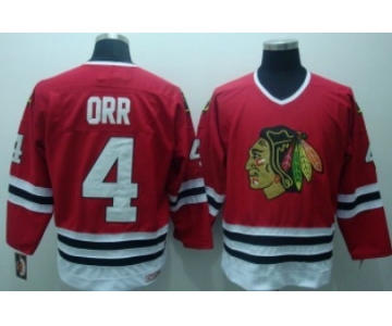 Chicago Blackhawks #4 Bobby Orr Red Throwback CCM Jersey