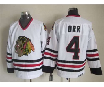 Chicago Blackhawks #4 Bobby Orr White CCM Vintage Throwback Jersey