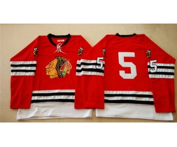 Chicago Blackhawks #5 David Rundblad 1960-61 Red Vintage Jersey