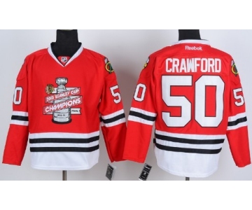 Chicago Blackhawks #50 Corey Crawford 2013 Champions Commemorate Red Jersey