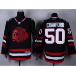 Chicago Blackhawks #50 Corey Crawford 2014 Stadium Series Black With Red Skulls Jersey