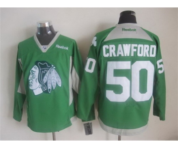 Chicago Blackhawks #50 Corey Crawford 2014 Training Green Jersey