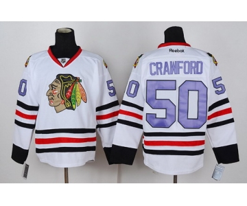 Chicago Blackhawks #50 Corey Crawford White With Purple Jersey