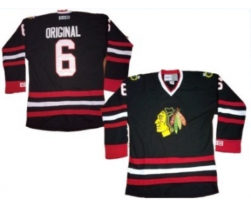 Chicago Blackhawks #6 Parkhurst Original Black Throwback CCM Jersey