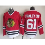 Chicago Blackhawks #61 Stanley Cup Red Throwback CCM Jersey