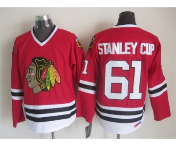 Chicago Blackhawks #61 Stanley Cup Red Throwback CCM Jersey