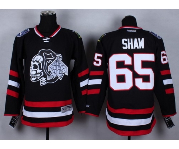 Chicago Blackhawks #65 Andrew Shaw 2014 Stadium Series Black With Black Skulls Jersey