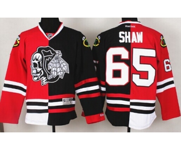Chicago Blackhawks #65 Andrew Shaw Red/Black Two Tone With Black Skulls Jersey